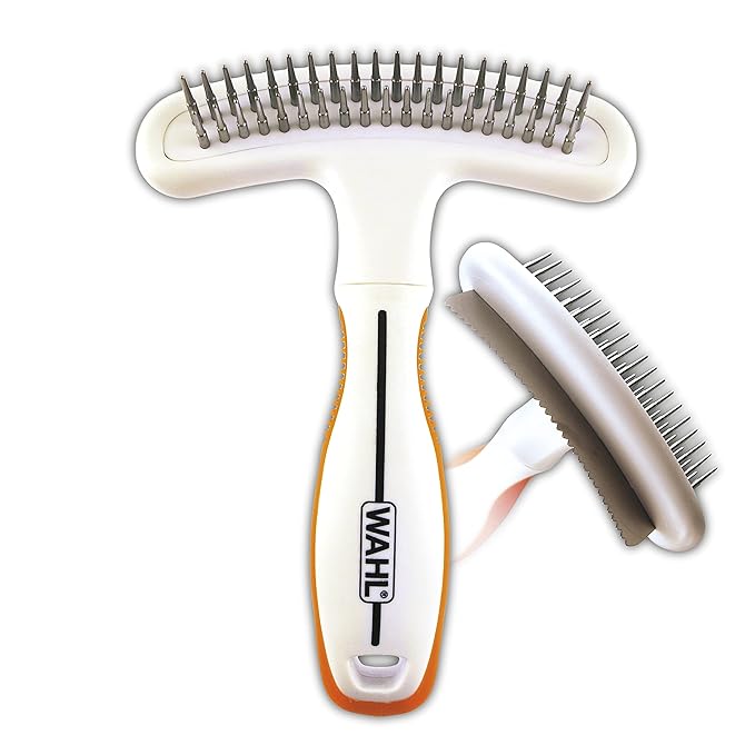 Wahl 2-in-1 Combination Double Row Pet Rake with Hair Shedding Blade for Dog or Cat Fur by The Brand Used by Professionals...