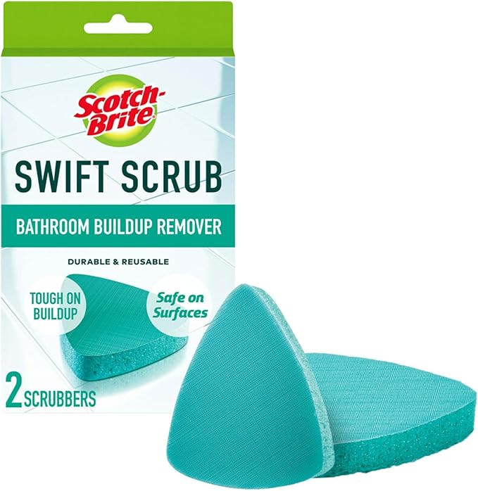 Scotch-Brite Swift Scrub Bath Cleaner Scrubbers, Soap Scum Remover for Cleaning Bathroom, Bathroom Scrubber Pads Safe for ...