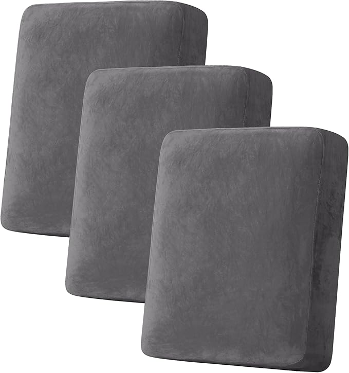 H.VERSAILTEX Velvet Stretch Couch Cushion Cover Plush Cushion Slipcover for Chair Loveseat Sofa Cushion Furniture Protecto...