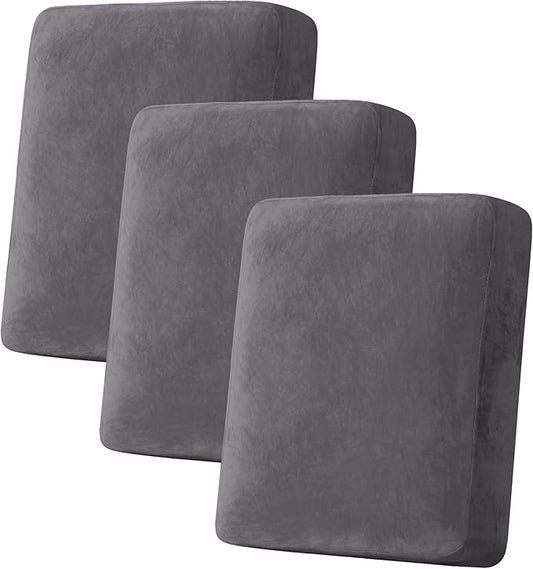 H.VERSAILTEX Velvet Stretch Couch Cushion Cover Plush Cushion Slipcover for Chair Loveseat Sofa Cushion Furniture Protecto...