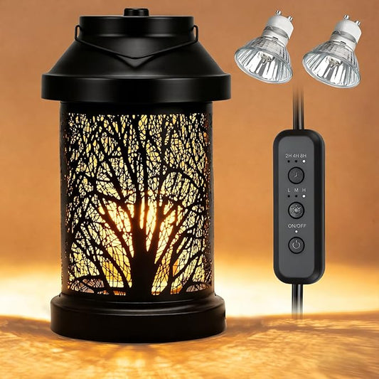 Candle Warmer Lamp - Vintage Candle Warmer Lantern with Timer & Dimming Function, Electric Candle Lamp Warmer Home Bedroom...