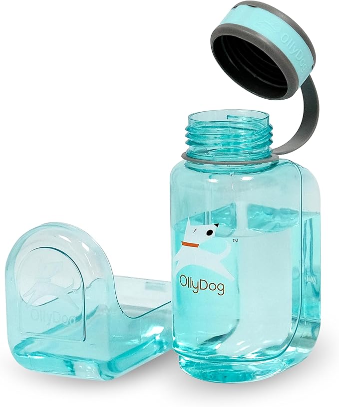 OllyDog OllyBottle, Dog Water Bottle with Detachable Bowl, No Spill Travel Bottle for Dogs, Wide Drinking Cup, BPA-Free Tr...