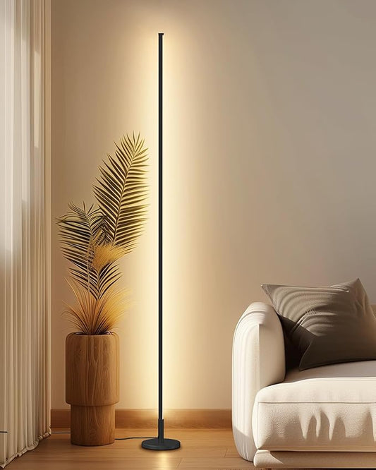 TACAHE Minimalist Corner Floor Lamp - 2700K-6500K Dimmable LED Night Light - Modern Standing Mood Lamp with Remote Control...