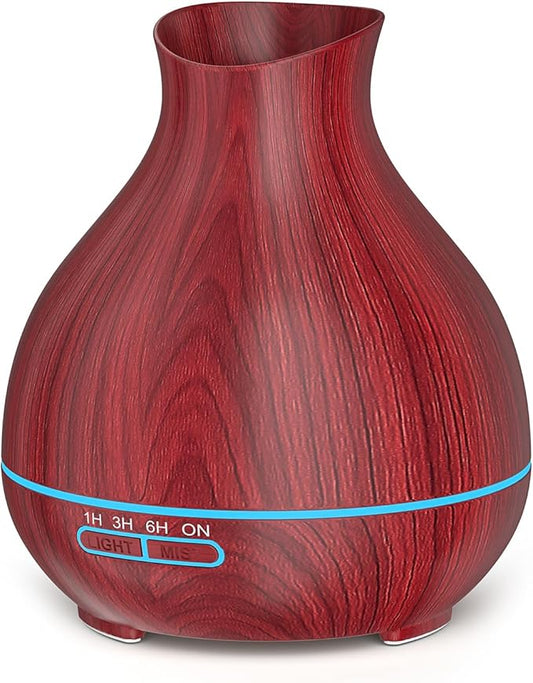 BZseed Aromatherapy Essential Oil Diffuser 550ml 12 Hours Wood Grain Aroma Diffuser with Timer Cool Mist Humidifier for La...