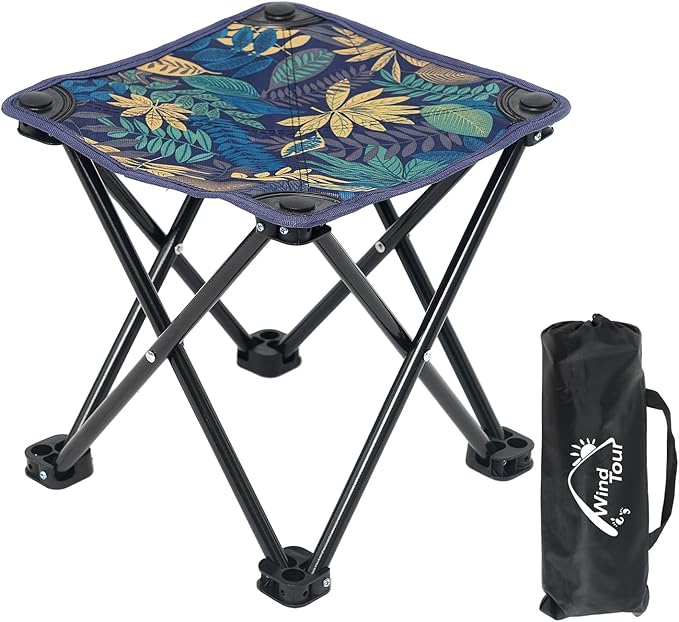 Wind Tour Portable Folding Camping Stool Outdoor Camping Lightweight Samll Chair for Fishing Hiking Gardening and Beach wi...