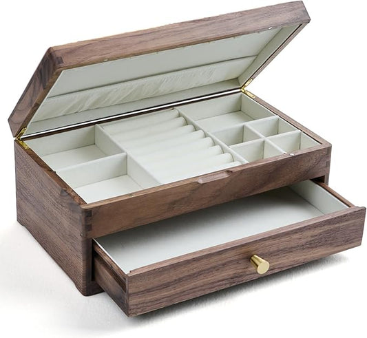 Beexchange Black Walnut Wooden Jewelry Box - Allwood, Handcrafted, Classic Jewelry Box. Jewelry boxes & organizers for Wom...