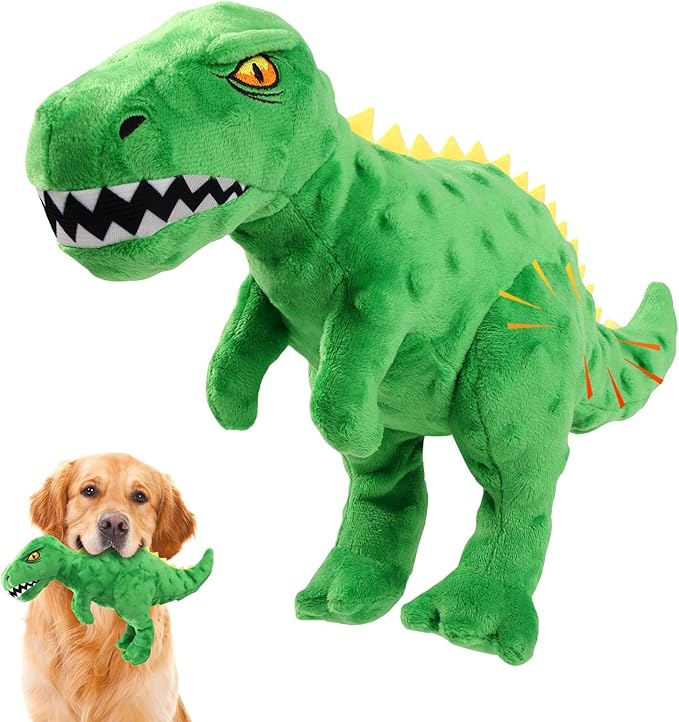 Homounter Dog Toys Cute Dinosaur Plush Toy for Large Dogs - Squeaky Interactive Stuffed Dog Chew Toy for Puppies, Pet Toys...