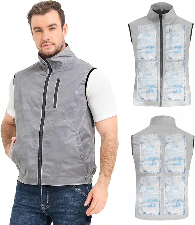 Foiueyga Cooling Vest for Women & Men Ice Vest for Hot Weather Outdoor Work, Waterproof Cooling Ice Vest with 24 Ice Packs