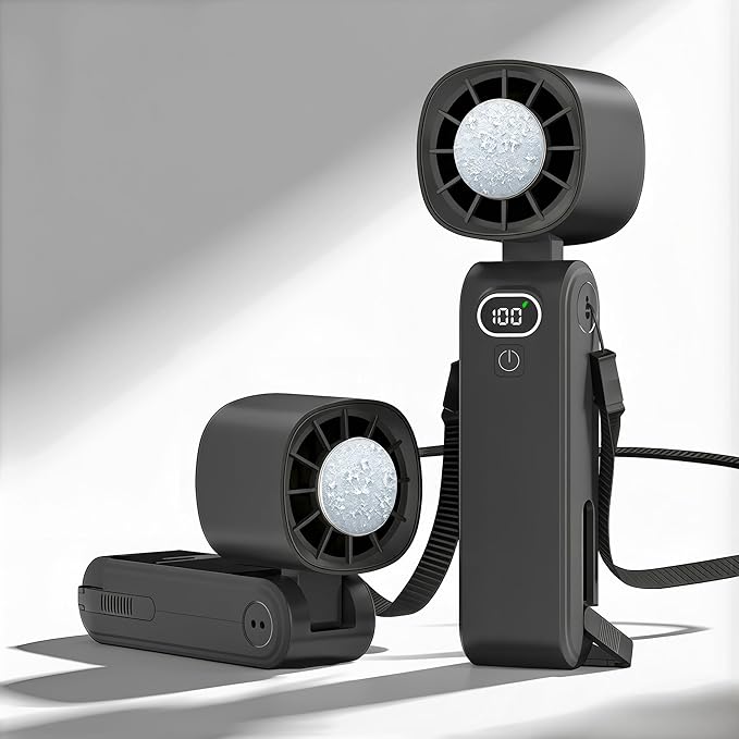 Handheld Air Conditioner with Ice Cooling Plate, Turbo Portable Fan, Super High Speed Personal Fan that Blows Cold Air, 50...