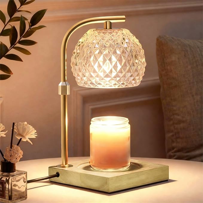 Mocalido Candle Warmer Lamp with Timer, Dimmable Electric Candles Warmer Adjustable Height, Top Candle Melter Lamp for Sce...