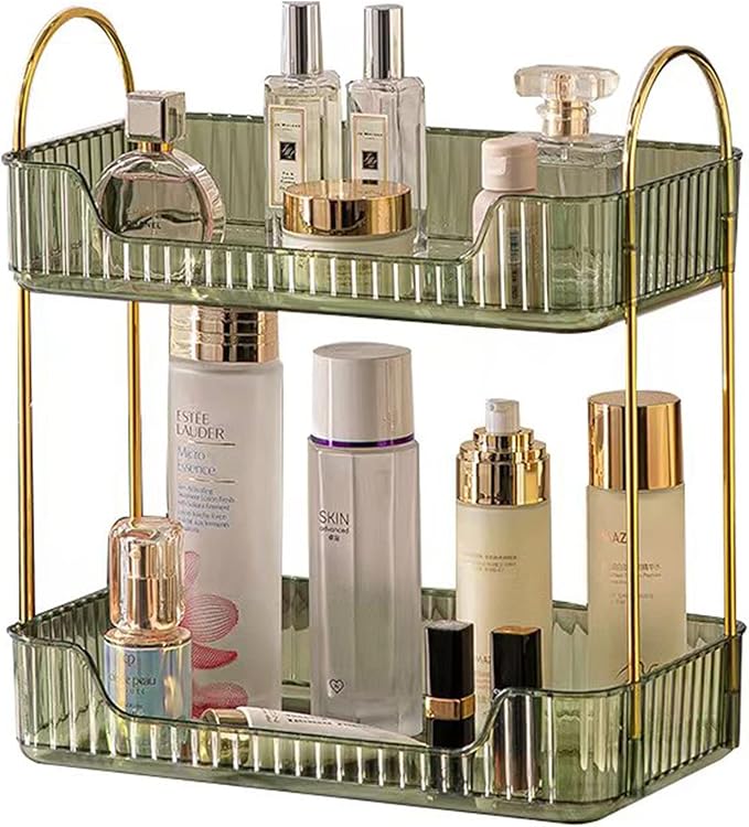 shuang qing Bathroom Counter Organizer Countertop Storage, Cosmetics Skincare Shelf, Makeup Organizer Perfume for Dresser ...