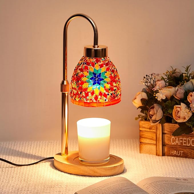 Baquler Turkish Candle Warmer Lamp with Timer Electric Dimmable Candle Warmer Turkish Table Lamp Adjustable Height Morocca...