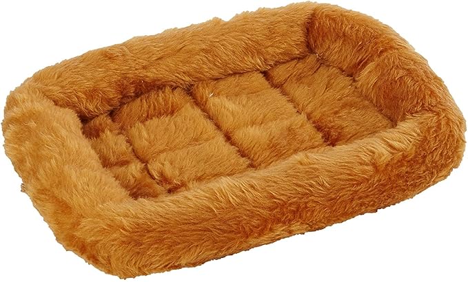 MidWest Homes for Pets QuietTime XXS Dog Bed – Cinnamon Faux Fur Bolster, Ultra-Soft and Machine Washable, Fits 18-Inch Cr...