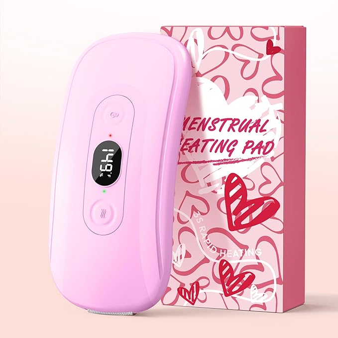 Portable Heating Pad Period Cramps: 2 Timer 6 Heat Levels 6 Vibration Modes Cordless Electric Heating Pad 3s Fast Heating ...