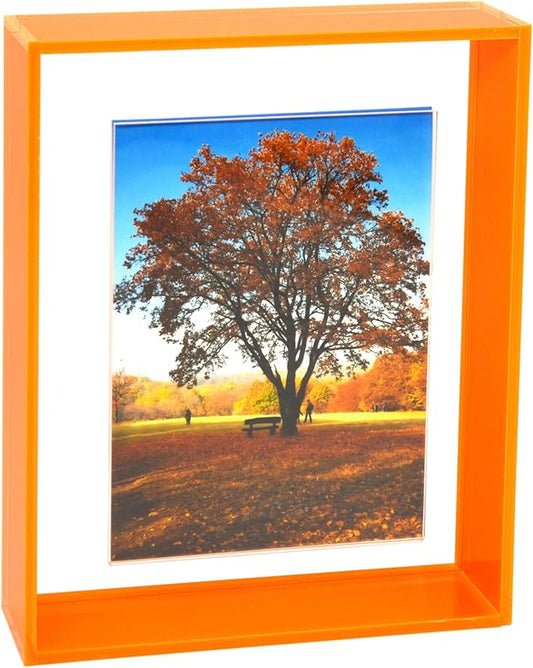 Mutellstory 8x10 Acrylic Picture Frame Neon Floating Photo Frame for Wall Mount and Tabletop Decorative in Gallery Home Of...