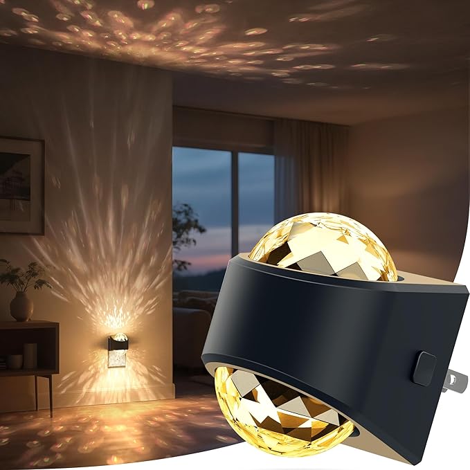 Briignite Night Light, Night Lights Plug into Wall, LED Projector Night Light, Soft White for Bedroom, Dimmable Brightness...