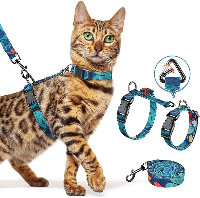 Halypet Cat Harness and Leash Set, Escape Proof [3 in 1 Adjustable & Lightweight] Cat Harness, Comfortable Soft Kitten Har...