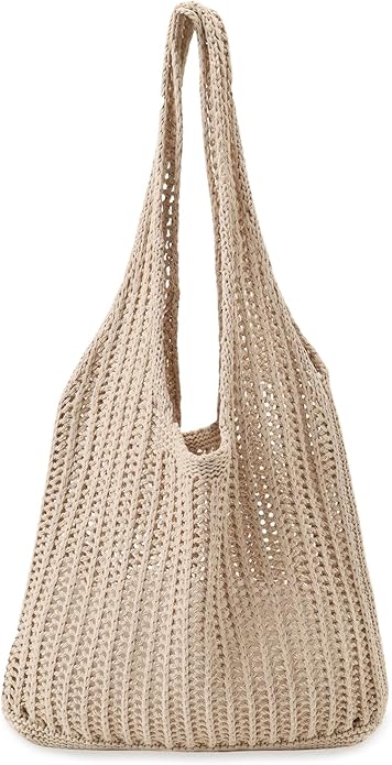 Gaudiwel Knitted Shoulder Tote Bag Large Crochet Beach Bag Hobo Bag Aesthetic Tote Handbags for Women