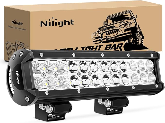 Nilight LED Light Bar 12 Inch 72W 5040LM Spot Flood Combo Off Road Driving/Fog Boat Work Lamp for Truck Pickup Golf Cart S...