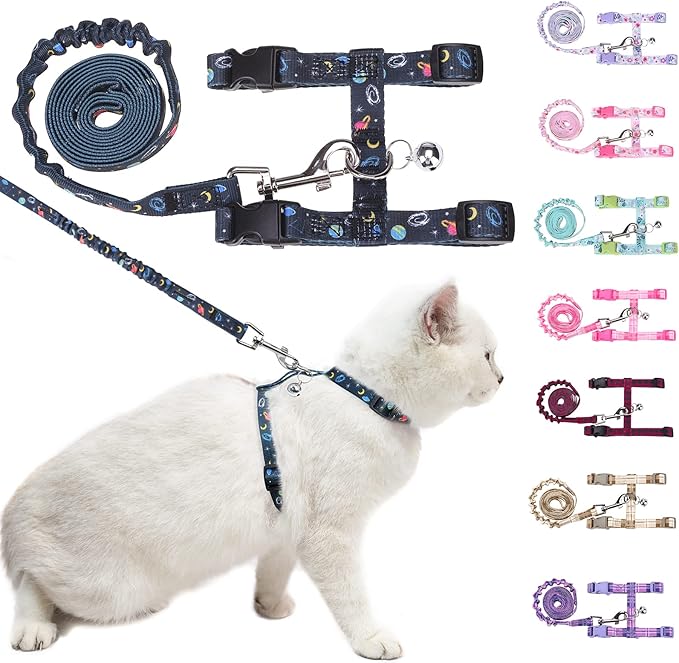 BEAUTYZOO Cat Harness and Leash Set Escape Proof for Walking, Kitten Soft Adjustable Vest Harnesses for Small Medium Large...