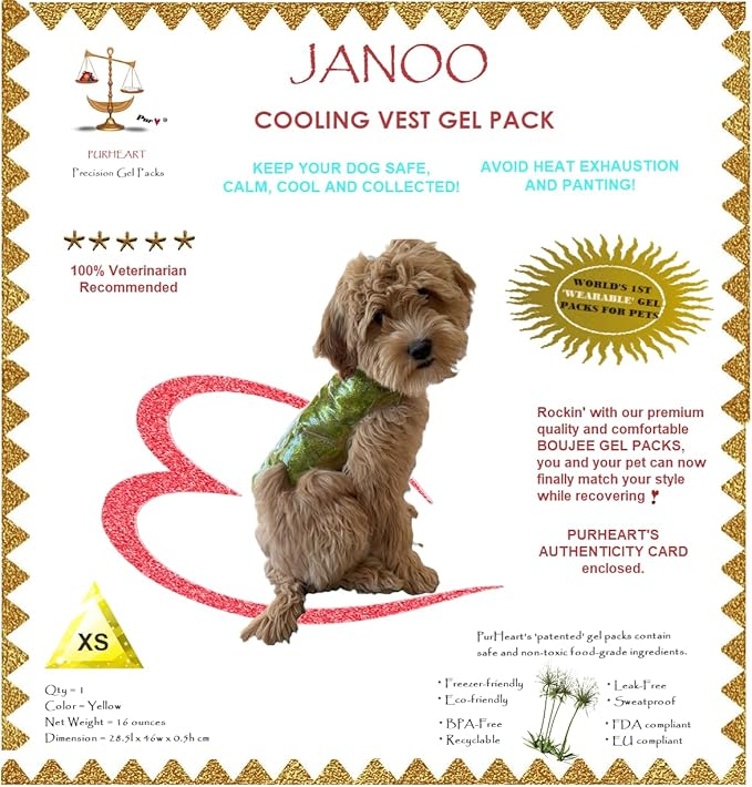PURHEART JANOO - Cooling Vest Gel Pack for Dogs (X-Small)