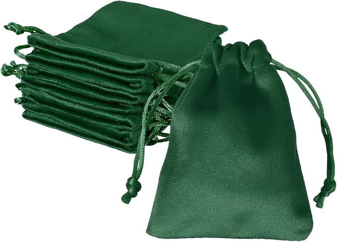 uxcell 12pcs Velvet Gift Bags, 2.8x3.5 Inch Small Jewelry Velvet Drawstrings Pouches Gift Bags for Wedding Favor Party Jew...