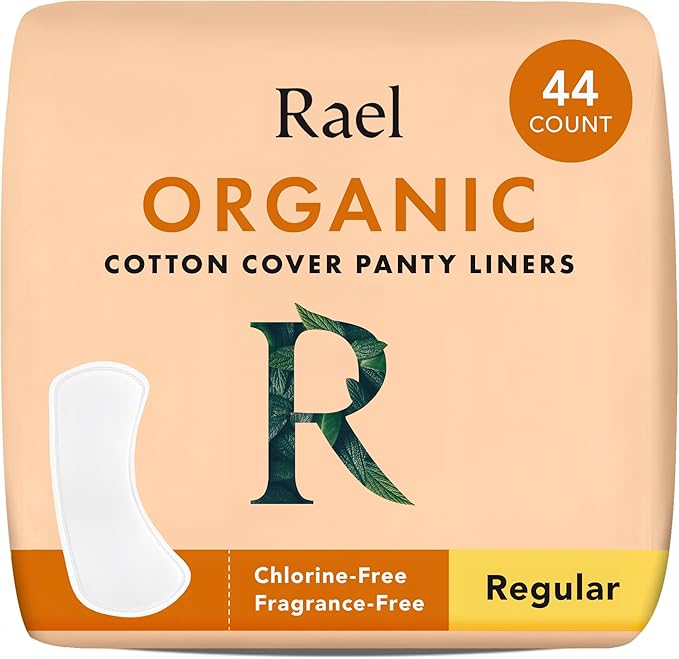 Rael Panty Liners for Women, Organic Cotton Cover - Regular Pantiliners, Light Absorbency, Unscented, Chlorine Free (Regul...
