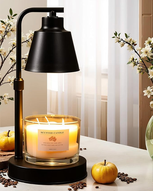 HONGZZI Candle Warmer Lamp with Timer - Adjustable Brightness & Height, 2 Free Bulbs Included | Wax Warmer Lamp for Jar Ca...