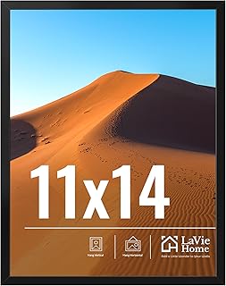 LaVie Home 11x14 Picture Frame for Wall Display, 11 x 14 Black Picture Frame with HD Plexiglas, 11 by 14 Poster Frame 1 Pa...