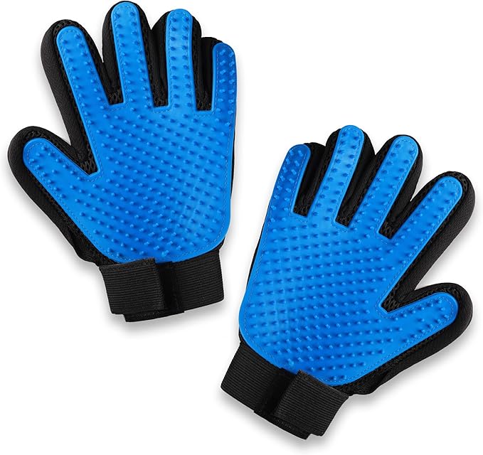 Pets First Dog Grooming Gloves Best Professional Deshedding, Brushing, Cleaning Mitt Tool for Small, Medium or Large Dogs...