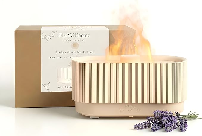 BEIYGE 8 Colour Aromatherapy Diffuser, Essential Oil Diffusers for Home, Desk Humidifier, Flame Diffuser, Ultrasonic Diffu...