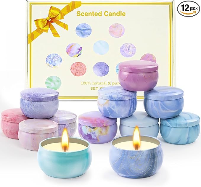 Scented Candles Gift Set for Women, 12 Pack 2.5oz Candles for Home Scented, Soy Wax Aromatherapy Candle Set, 300 Hour Long...