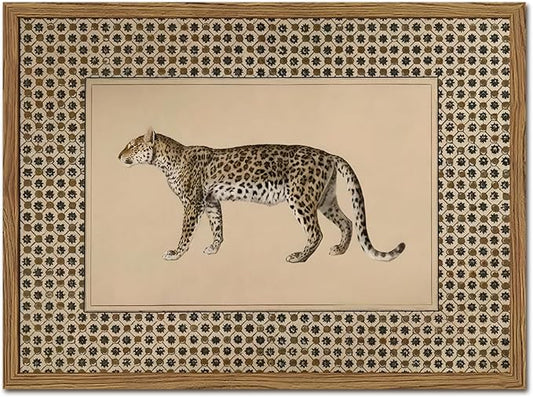 Vintage Leopard Wall Art Cheetah Safari Wall Decor Paintings, Wildlife Animal Poster Canvas Prints Aesthetic for Living Ro...