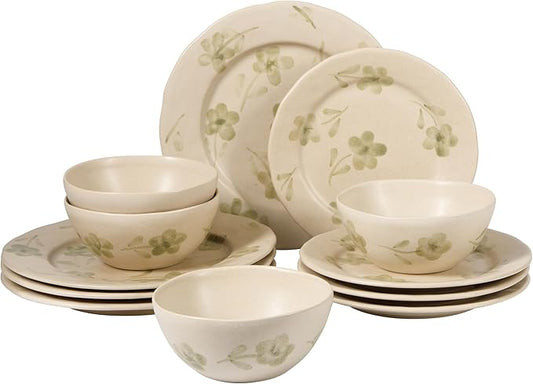 Bloomhouse - 2 Time Oprah's Favorite Things - Made in Portugal Hand Painted Dinnerware Set - Porto Petals 12 Piece (Servic...