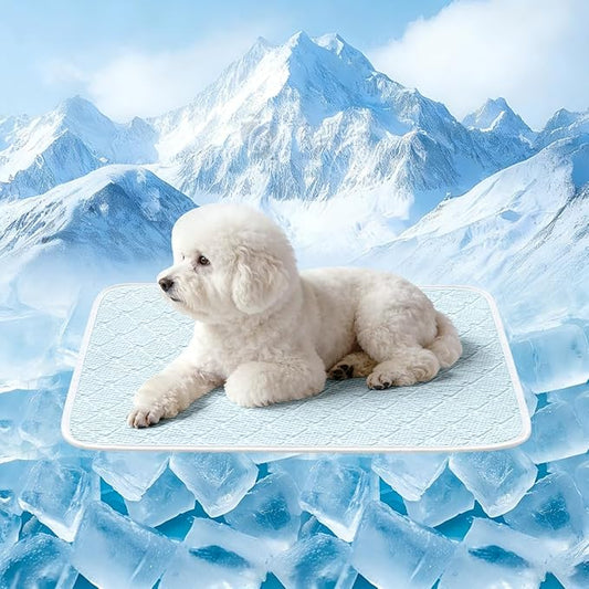 KMIRTNE Dog Cooling Mat - Instant 6-12°F Drop, Cooling Mat for Pets Q-MAX >0.5 & Machine Washable, Anti-Slip Bottom, Cool ...