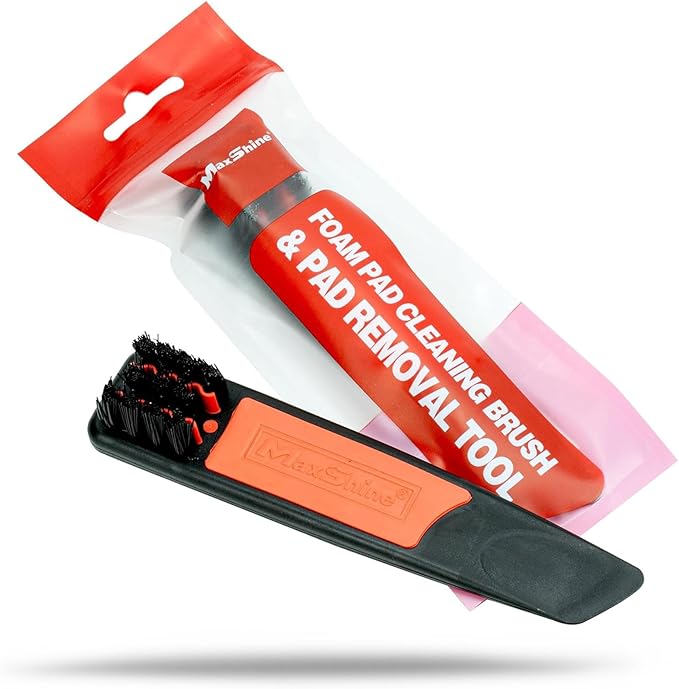Maxshine 2-in-1 Foam Pad Cleaning Brush & Pad Removal Tool Set | Dual-Function Stiff Bristle Brush with Easy-Grip Handle |...