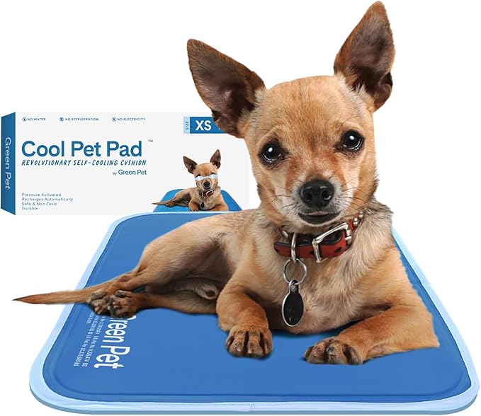 The Green Pet Shop Cool Pet Pad - Extra Small, Blue - Self-Cooling, Pressure Activated Mat for Dogs & Cats from 0-8 lbs - ...