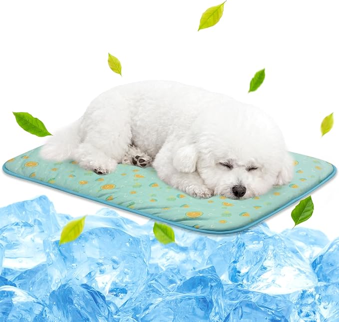 NWK Pet Cooling Mat -Q-Max>0.345 Ice Silk Cooling Mat for Dogs & Cats Portable & Washable Pet Cooling Blanket, Car Seats, ...