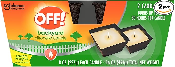 OFF! Backyard Citronella Scented Candle, Ambiance Enhancing Centerpiece, Burns for up to 25 Hours, 16 oz ( Pack of 2)