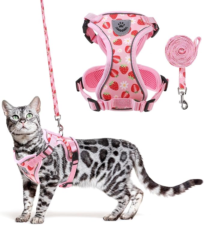 KOOLTAIL Cat Harness and Leash Set, Escape Proof for Safe Walking & Travel, Reflective Comfortable Easy Control Adjustable...