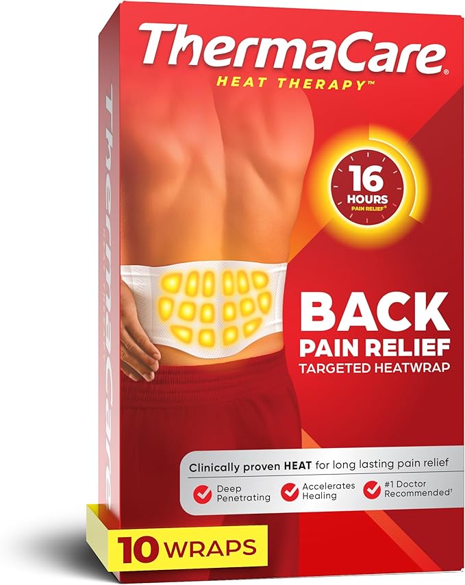 ThermaCare Advanced Back & Hip HeatWraps, Long-Lasting, Disposable Heat Therapy for Lower Back Pain, Muscle Soreness, & He...