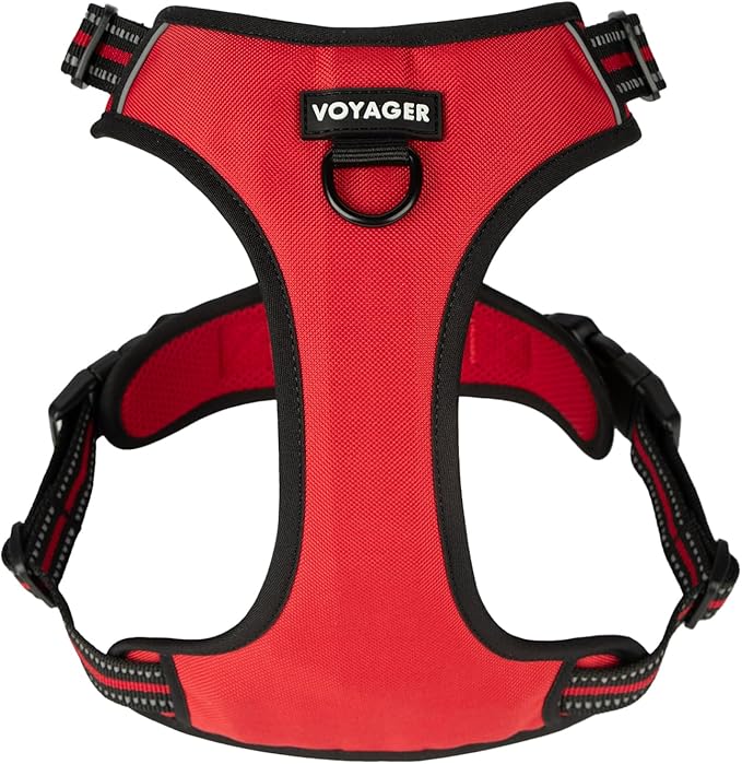 Voyager Dog Harness Dual Leash Attachment No-Pull Control Adjustable Soft but Strong Pet Harness for Medium and Large Dogs...