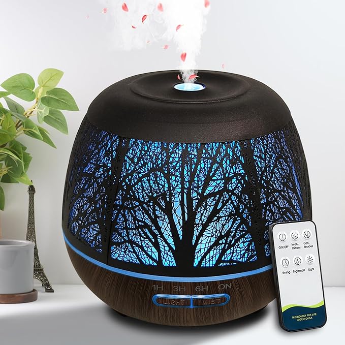 Roonbo Diffusers for Essential Oils Large Room 400ml,Essential Oil Diffuser for Home with R/C,Cool Mist Humidifiers for Be...