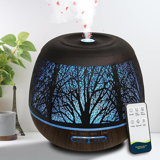 Roonbo Diffusers for Essential Oils Large Room 400ml,Essential Oil Diffuser for Home with R/C,Cool Mist Humidifiers for Be...