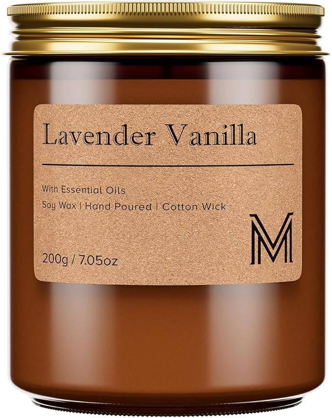 M&SENSE LavenderVanilla Scented Christmas Candle Gift, Aromatherapy Candle Set for Women, Soy Wax Candles Home Scented, Lo...