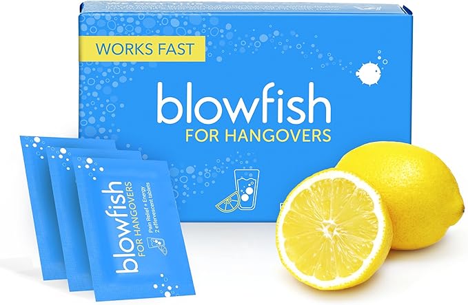 Blowfish for Hangovers - Fast Hangover Relief in 15 Minutes | FDA-Recognized Formulation | Headache Relief, Energy, and Hy...