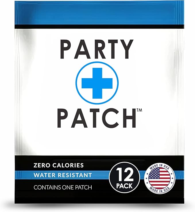 Party Patch Social Lifestyle Patch 12-Pack – Transparent Topical Adhesive for Festivals, Weddings & Active Events – Water-...