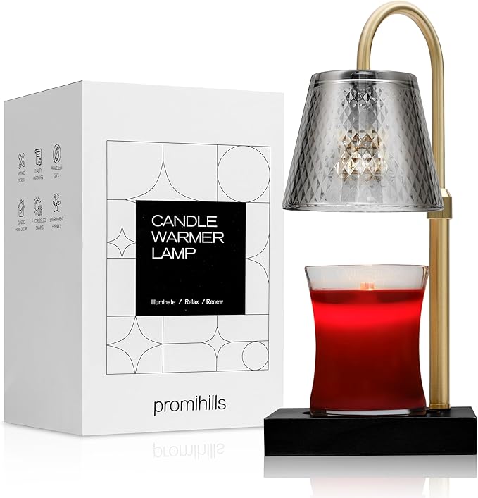 promihills Candle Warmer Lamp with Timer (2H/4H/8H), Adjustable Height Dimmable Wax Melting Lamp for Jar Candles, Electric...