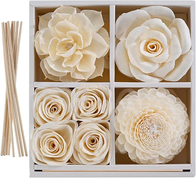 Flower Reed Diffuser Sola Wood Flowers Natural Material Aromatherapy Reed Decorative Aromatherapy Flower Refill Diffuser R...
