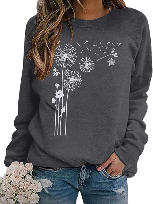 ASTANFY Be Kind Sweatshirt Womens Letter Print Pullover Long Sleeves Blessed Top Blouse